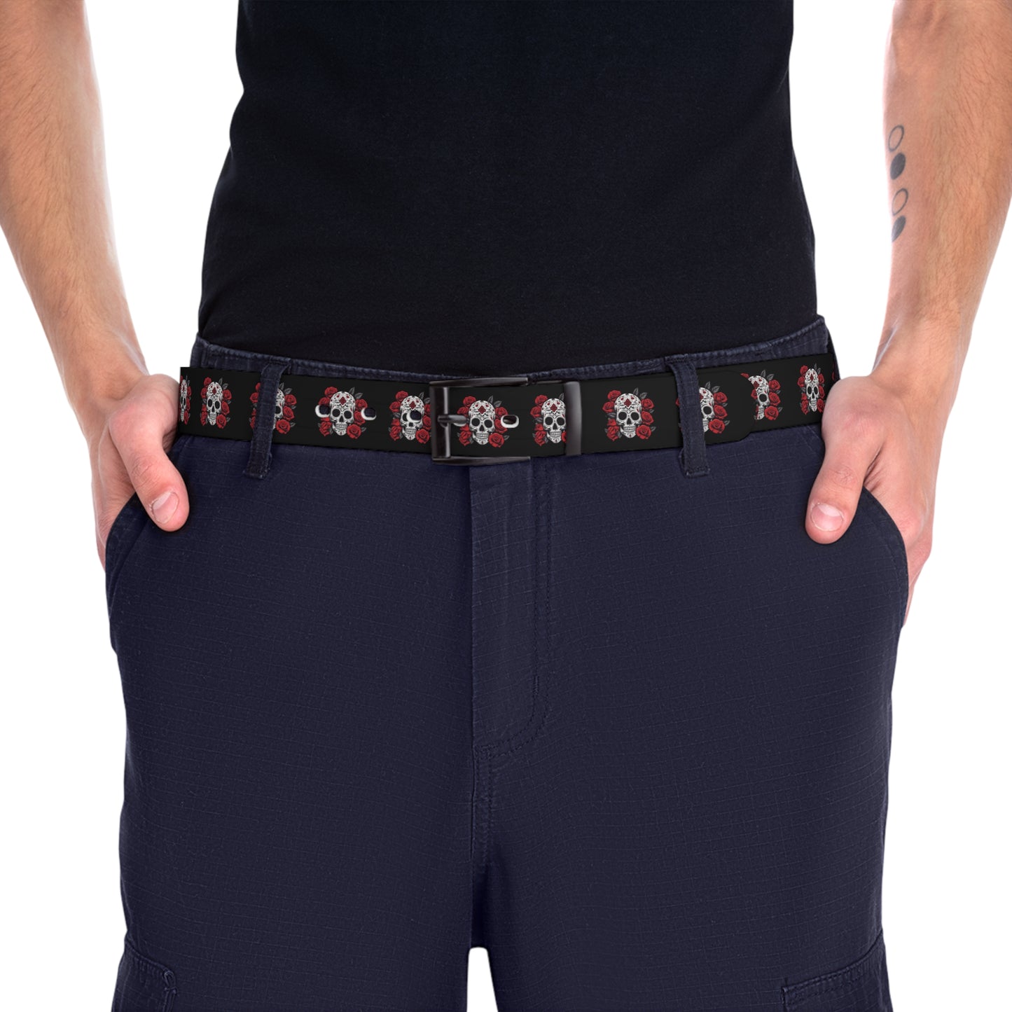 Stylish Skull Floral Belt for Bold Fashion Statements
