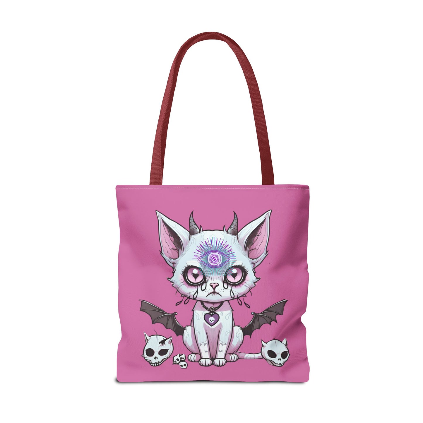 Pastel Goth Cat Tote Bag Vyxie the Cat Mystical 3rd Eye Design