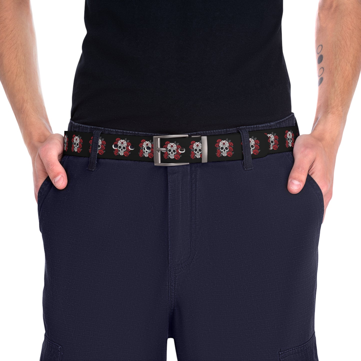 Stylish Skull Floral Belt for Bold Fashion Statements