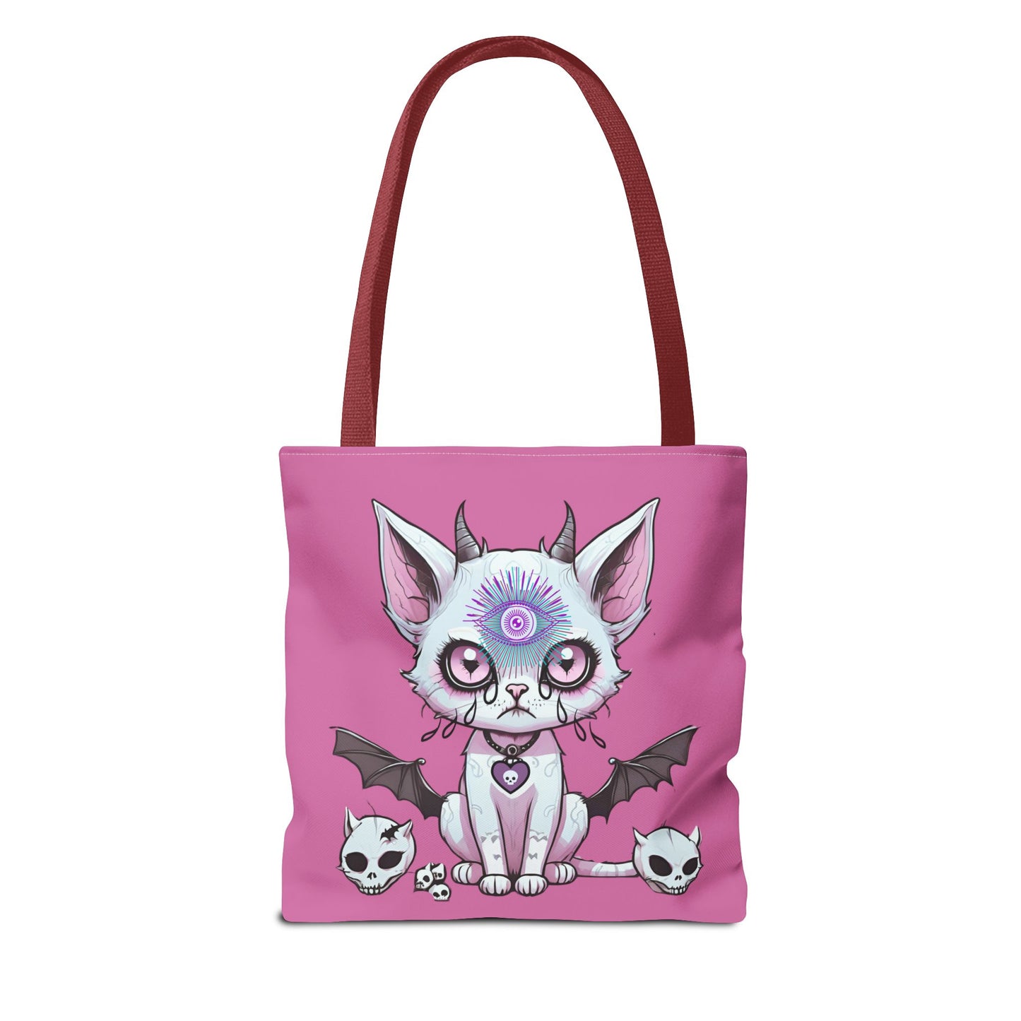 Pastel Goth Cat Tote Bag Vyxie the Cat Mystical 3rd Eye Design