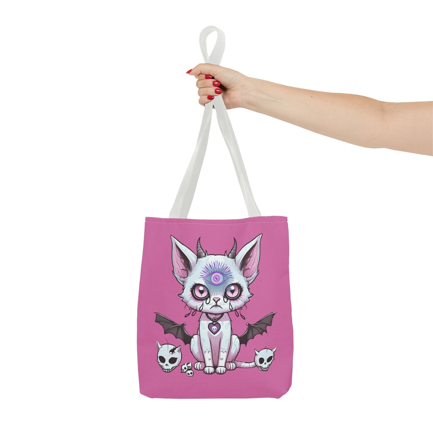 Pastel Goth Cat Tote Bag Vyxie the Cat Mystical 3rd Eye Design