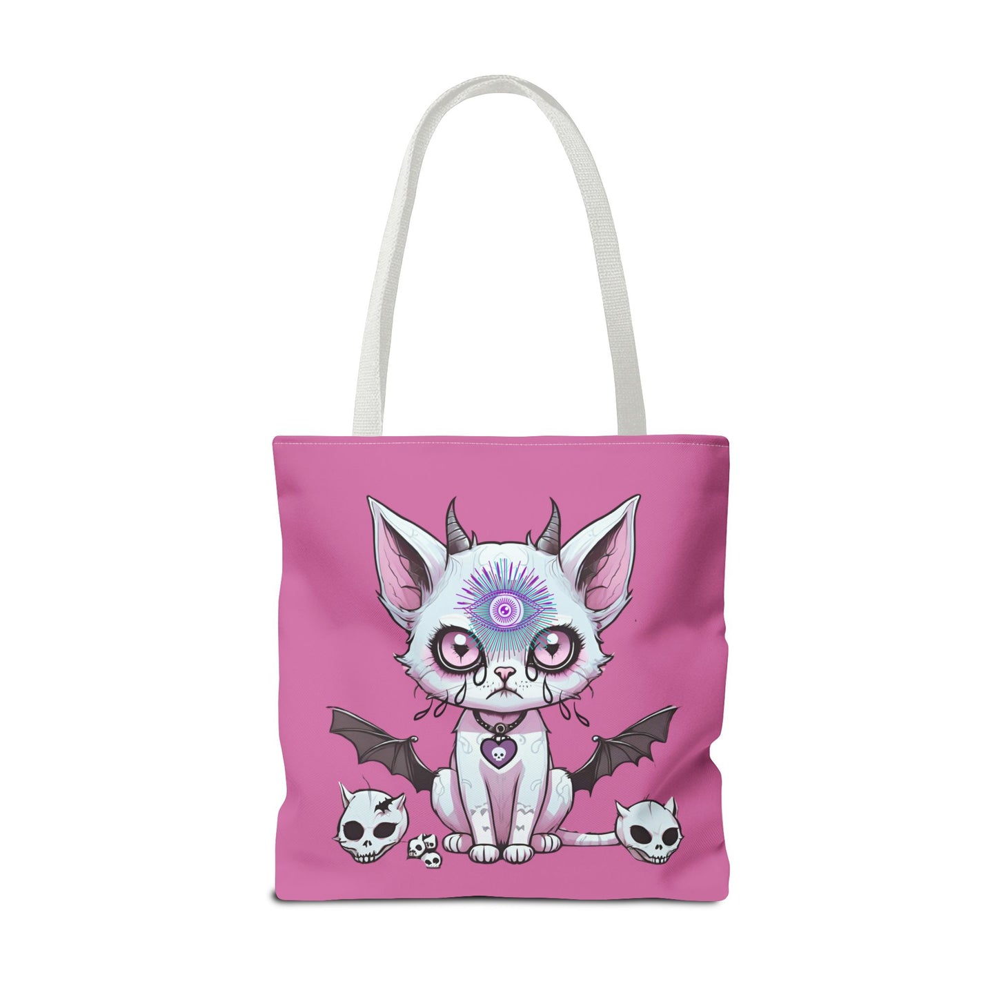 Pastel Goth Cat Tote Bag Vyxie the Cat Mystical 3rd Eye Design