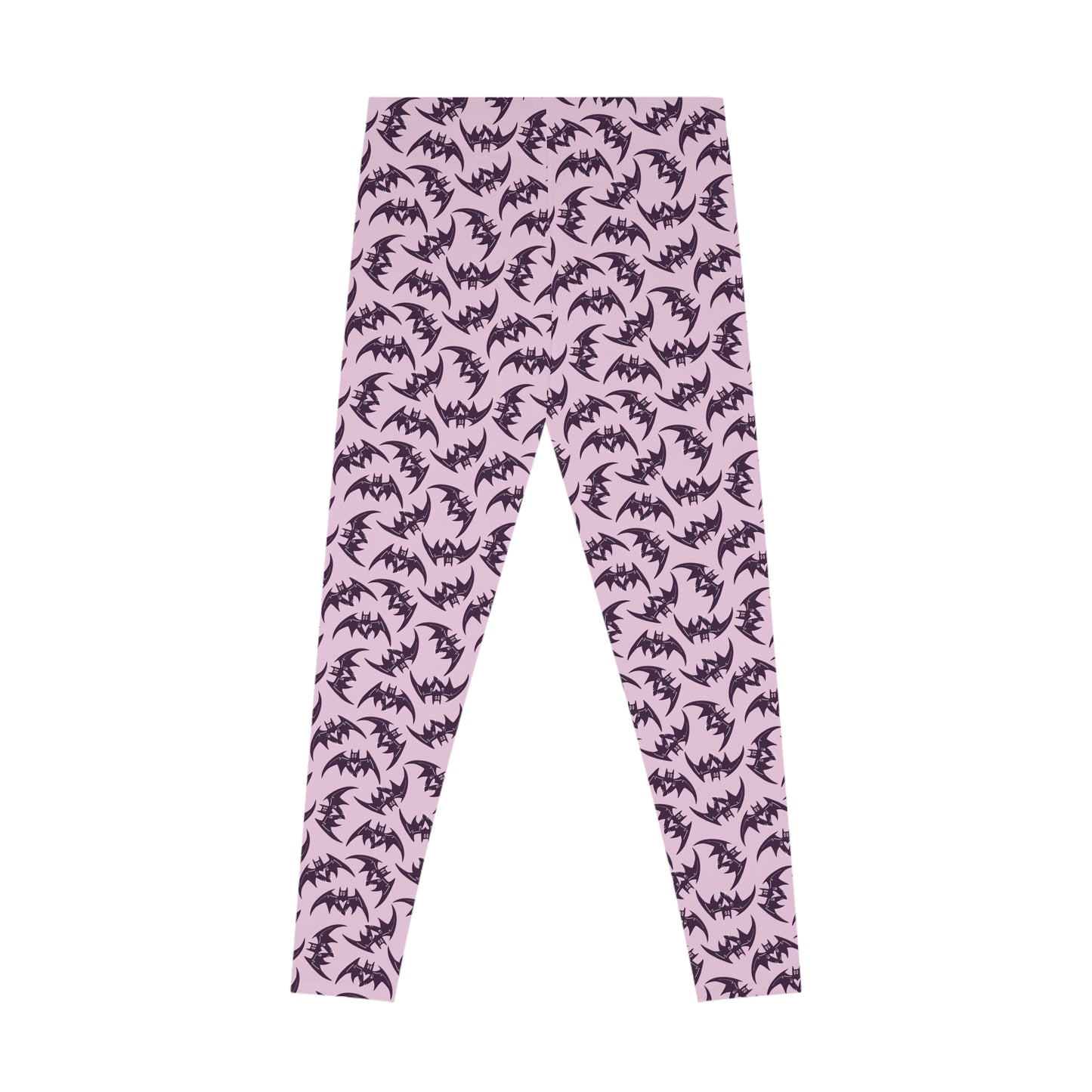 Stretchy Leggings - Pastel Goth Pink with Bats