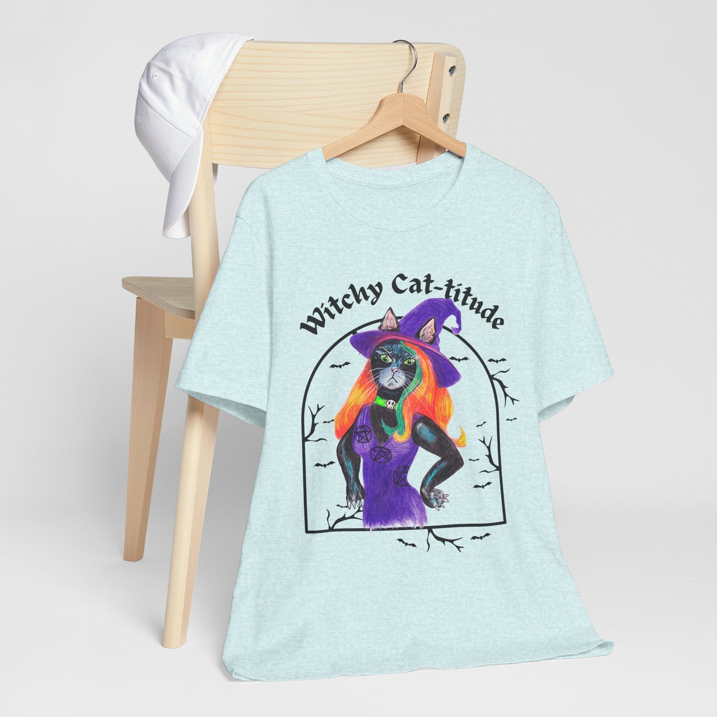 Witchy Cat-titude — Hexa Tee (Mixed Media)