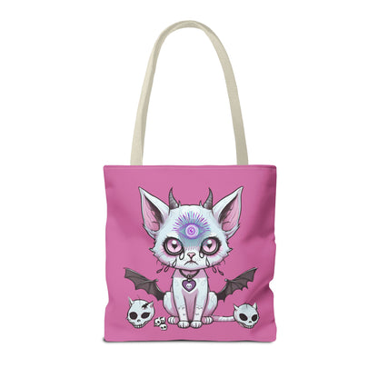 Pastel Goth Cat Tote Bag Vyxie the Cat Mystical 3rd Eye Design