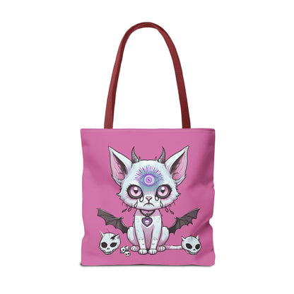 Pastel Goth Cat Tote Bag Vyxie the Cat Mystical 3rd Eye Design