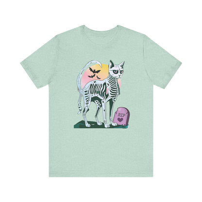 Pastel Goth Skeleton Cat Tee, Eternal Life, Alternative Clothing Spooky, Cat Lover, Goth Lover