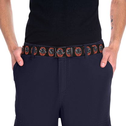 Statement Graphic Belt - Romantic Goth Aesthetic Floral Design for Casual Style