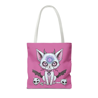 Pastel Goth Cat Tote Bag Vyxie the Cat Mystical 3rd Eye Design