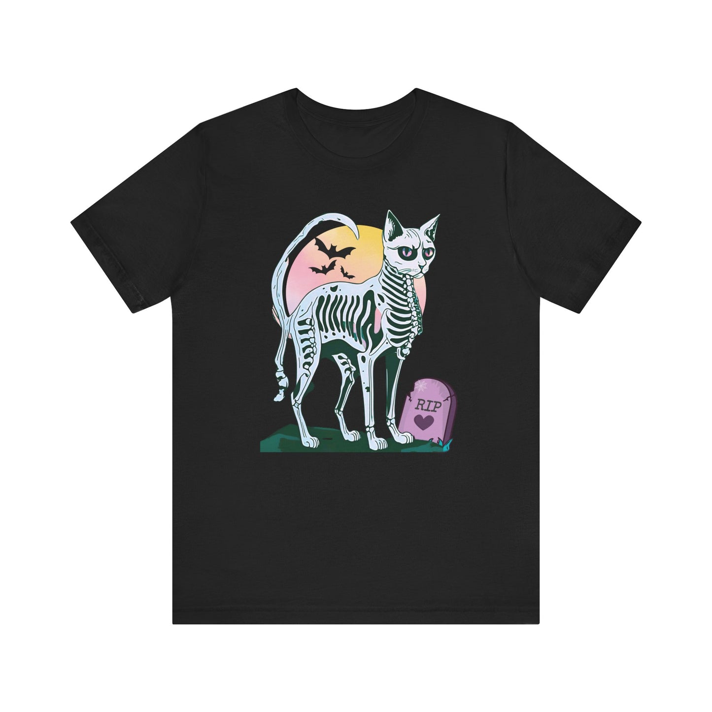 Pastel Goth Skeleton Cat Tee, Eternal Life, Alternative Clothing Spooky, Cat Lover, Goth Lover