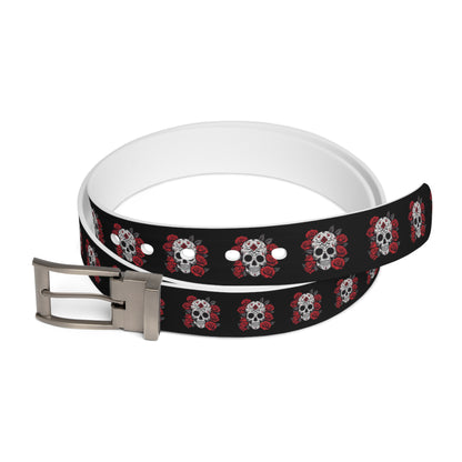 Stylish Skull Floral Belt for Bold Fashion Statements