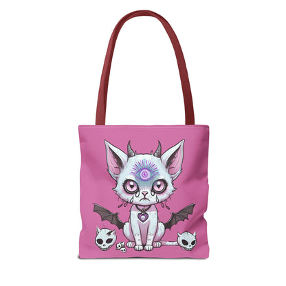 Pastel Goth Cat Tote Bag Vyxie the Cat Mystical 3rd Eye Design
