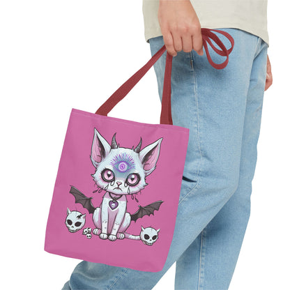 Pastel Goth Cat Tote Bag Vyxie the Cat Mystical 3rd Eye Design