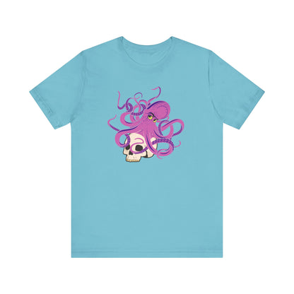 Pastel Goth Octopus Fights Back With The Skull Monster Unisex Tee, Alternative Clothing, Cute Edgy Aesthetic, Summer T-Shirt, Graphic Tee