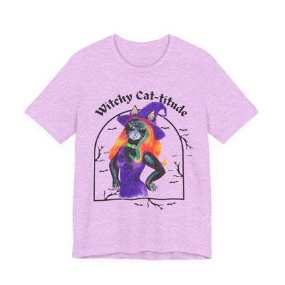 Witchy Cat-titude — Hexa Tee (Mixed Media)