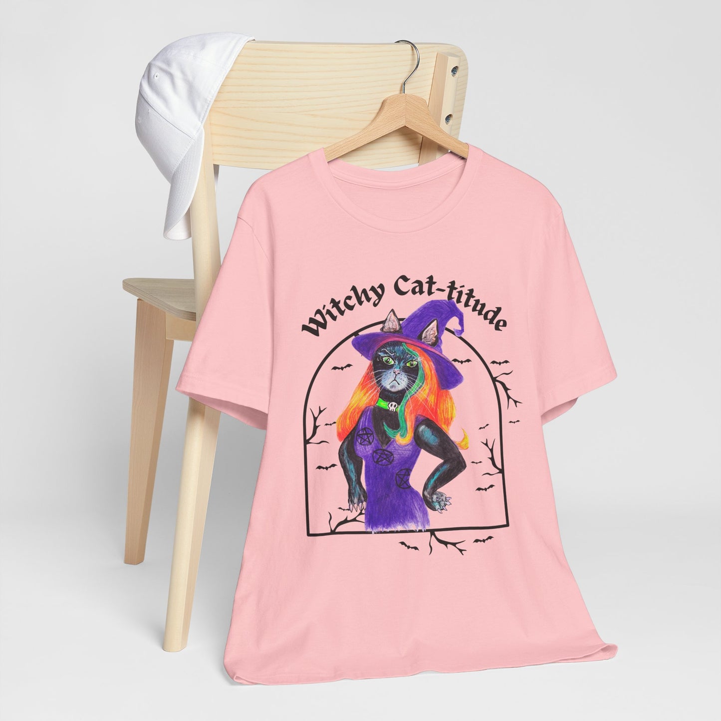 Witchy Cat-titude — Hexa Tee (Mixed Media)