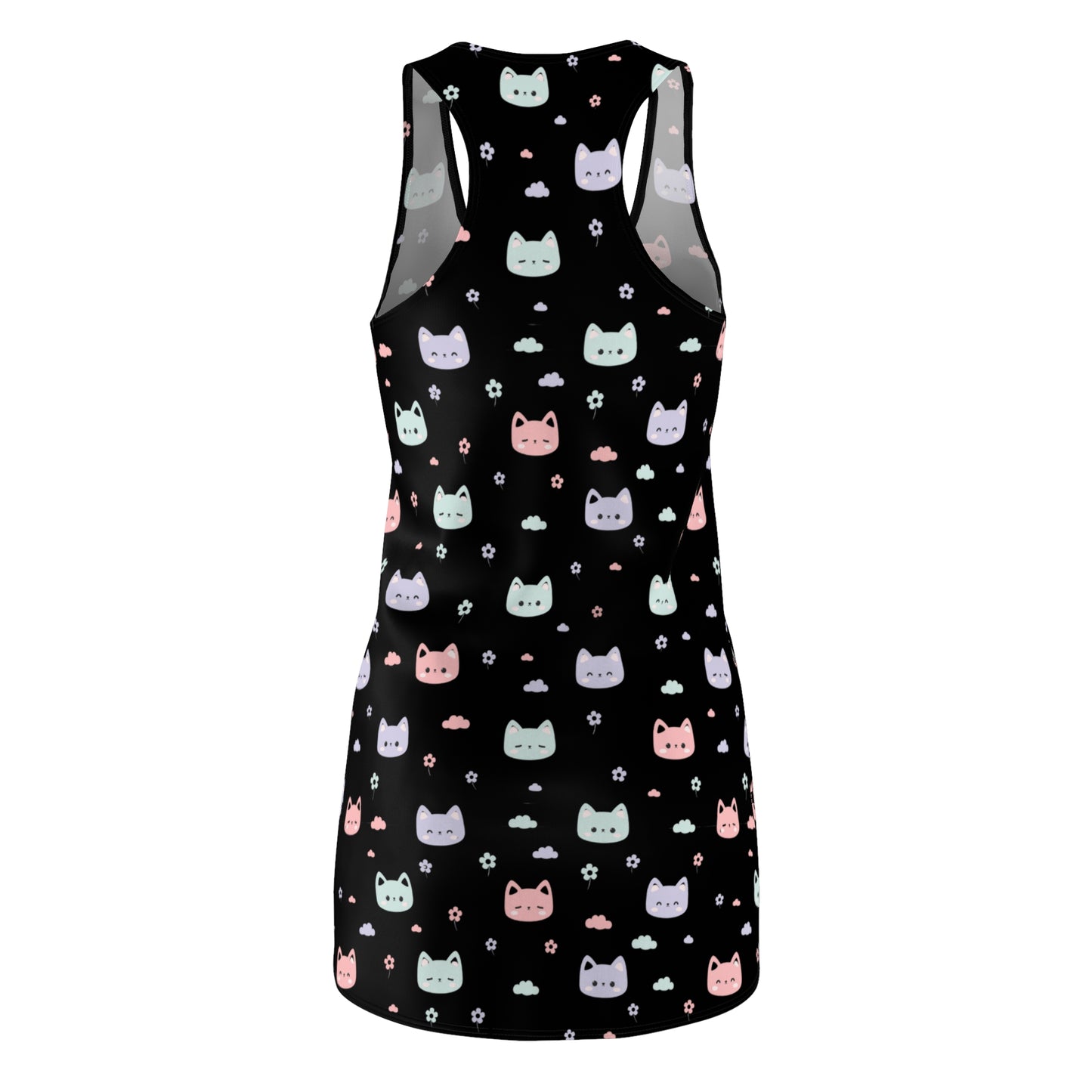 Racerback Dress Cute Cat Head Pastel Goth Graphic