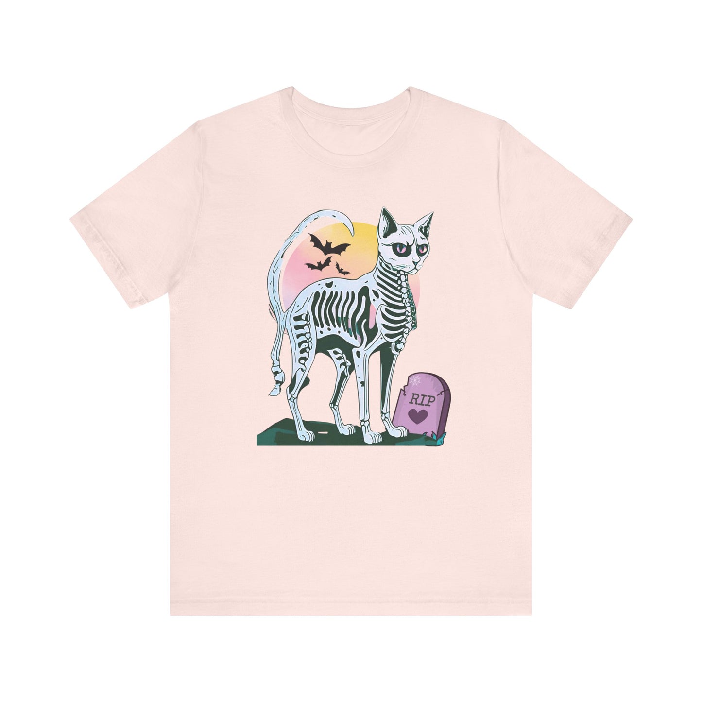 Pastel Goth Skeleton Cat Tee, Eternal Life, Alternative Clothing Spooky, Cat Lover, Goth Lover