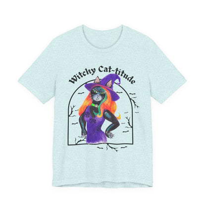 Witchy Cat-titude — Hexa Tee (Mixed Media)