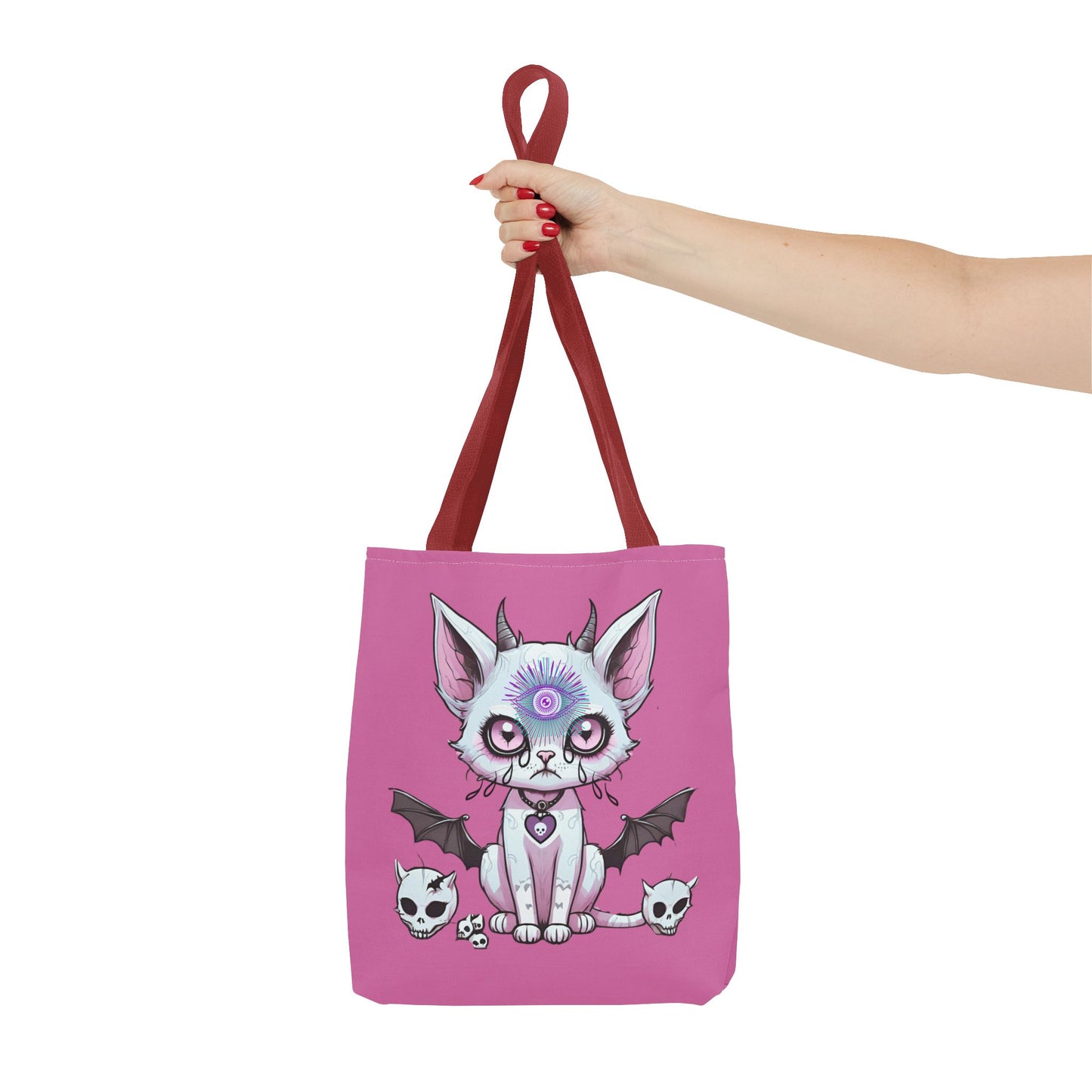 Pastel Goth Cat Tote Bag Vyxie the Cat Mystical 3rd Eye Design