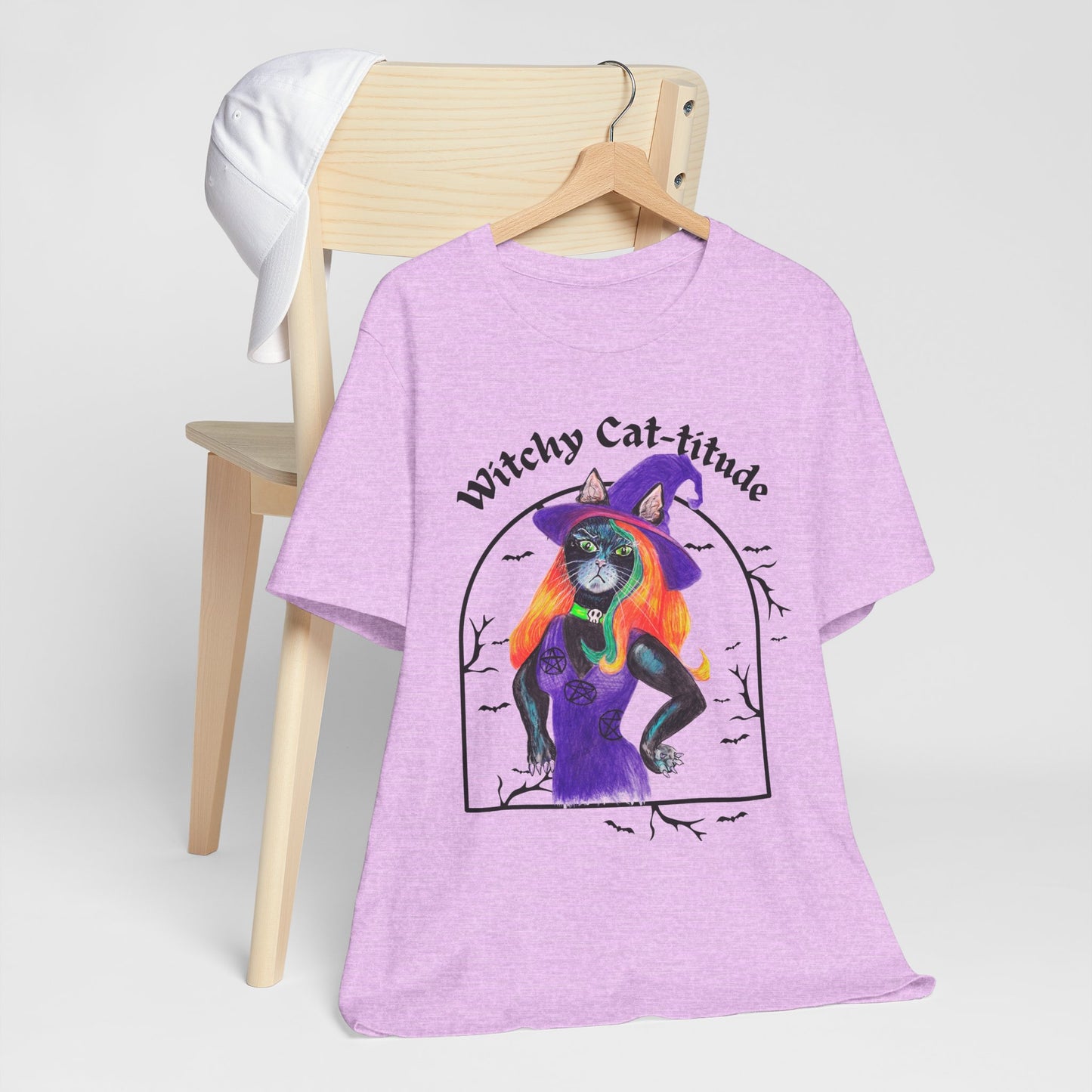 Witchy Cat-titude — Hexa Tee (Mixed Media)