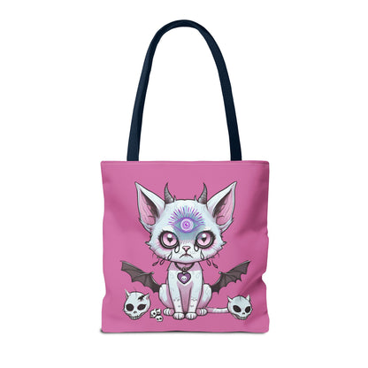 Pastel Goth Cat Tote Bag Vyxie the Cat Mystical 3rd Eye Design