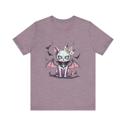 My Rules, Defiant Cat Pastel Goth Tee, Bat Wings, Horns and Crown Spooky Cute Graphic Cat Lovers