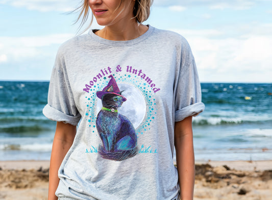 Moonlit & Untamed — Witchy Cat Tee