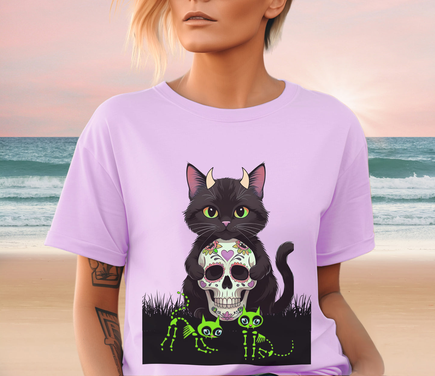 Hexa Black Cat With Horns
