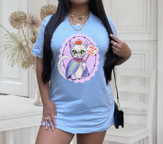 Wild & Free | Pastel Goth Rebel Cat T-Shirt – Vyxie by Pastel Rebel Revolution Cat Art
